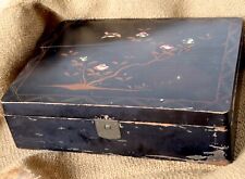 Vint. Antique Asian Box Trinket Jewelry Document Box Mother of Pearl Inlay SALE picture