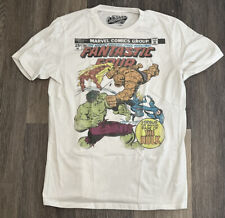 VINTAGE Old Navy Size Medium White Fantastic Four vs Hulk Graphic T-Shirt Men's picture