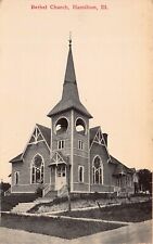 Hamilton IL Illinois Bethel Church Broadway Main Street Vtg Postcard B34 picture