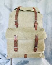 Vintage 1955 SWISS Army Military BACKPACK Rucksack LS THEVOZ Canvas SALT Pepper picture