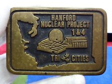 Vtg Hanford Nuclear Project Tri Cites Belt Buckle Anacortes Brass Works Rare picture