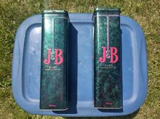 Vintage J&B Rare Scotch Whisky Breweriana Collectible Tin Can Scotland Lot Of 2 picture