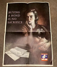 1943 Missing in Action Buying A Bond Is No Sacrifice WWII Poster Xavier Gonzalez picture