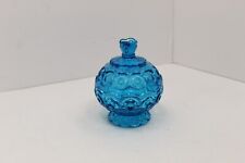 Antique L.E. Smith turquoise Blue Star Glass Candy Dish picture