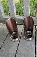 Vintage Copper Tapered Candle Holders. This Pair Hangs On Wall Gregorian USA picture