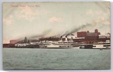 1907-15 Postcard Detroit Harbor Michigan MI Ships Colonial Mfg. Co J T Wing picture
