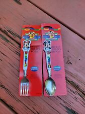 2 VINTAGE Chef Mickey Minnie by Hoan Infant Feeding Spoon NOS NEW  picture