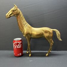 Vintage Brass Standing Horse Stallion Statue Figurine 14” X 14” picture