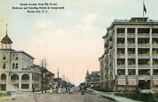 circa 1910 Ocean City NJ postcard, 8th Street unusual view picture