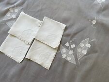 Vintage Madeira Linen Organdy Applique Tablecloth Napkins Marshall Field YY518 picture