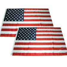 2 PACK - 3x5 ft Polyester USA US American Flag Stars Grommets United States 100D picture