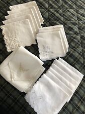 Three Sets Of Vintage Luncheon Napkins Madeira Embroidered Napkin Holder picture