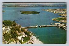 Madeira Beach FL-Florida, John's Pass Bridge, Treasure Island, Vintage Postcard picture
