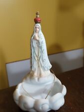 Vtg Holy Water Font Holder Wall Hanging Oblates Blessed Catholic Mary Porcelain  picture