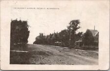 Vintage DETROIT Minnesota Postcard SUMMIT AVENUE Residential Houses 1910 Cancel picture