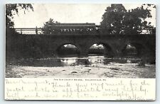 1906 SELLERSVILLE PA THE OLD COUNTY BRIDGE AND TROLLEY UNDIVIDED POSTCARD P4188 picture