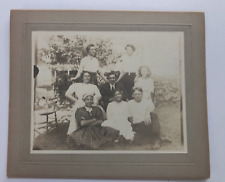 1920's Edwardian Antique Photograph Framed ..8 Family Members Couples..Conn.? picture