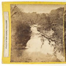 Falls of Clyde Corra Linn Stereoview c1865 Lanarkshire Scotland Waterfall B1938 picture