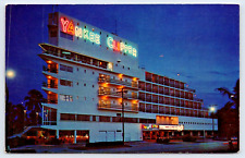 Iconic Yankee Clipper Hotel Night Scene Neon Roof Sign Las Vegas NV Postcard A16 picture