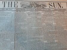 Civil War Newspapers- DEATH OF STONEWALL JACKSON, BALTIMORE SUN- BEAUTIFUL PAPER picture
