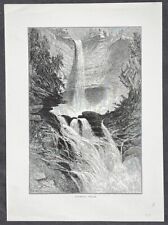 1874 Picturesque America Antique Print Catskill Mountains & Kaaterskill Falls NY picture