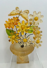 Vintage Yellow/Gold Lucite Acrylic Bouquet Flowers Mid Century Modern picture