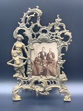 Antique French Rococo Style Large Ornate Cast Bronze CDV Photo Picture Frame picture