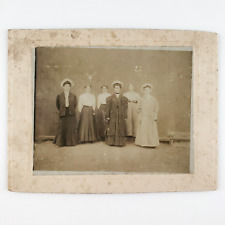 Gorgeous Group Witchy Women Photo c1905 Pretty Lady Mounted Card Found Art B2091 picture