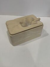 Vintage Sea Shell Jewelry/Trinket Box Sand Colored Heavy Ceramic See Photos RARE picture