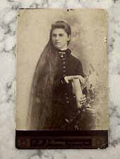 Antique Sideshow Like Gallatin MO. VERY Long Hair Woman Cabinet Photo Card picture