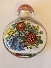 VINTAGE CHINESE REVERSE PAINTED ART GLASS PERFUME BOTTLE picture