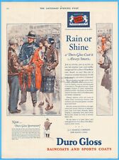 1927 J C Haartz Co Ad New Haven CT Duro Gloss Raincoats 1920's Football Game Art picture