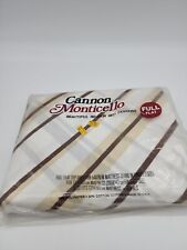 Vintage Cannon Monticello Full Flat Sheet Brown Striped No Iron 54 x 76 NIP picture