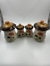 Vintage Merry Mushroom 8 Piece Sears Ceramic Canister Set Great Condition  picture