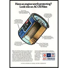 1975 AC Delco Oil Filter Vintage Print Ad Cutaway Drawing Wall Art picture