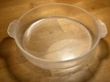 Vintage Frosted Pyrex 221 Clear Glass Baking Pie Pan Scalloped Handles 8.5” picture