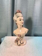 Vintage Ceramic Bust Victorian Lady w Flowers by Edwina Hollywood 9.5” Signed picture