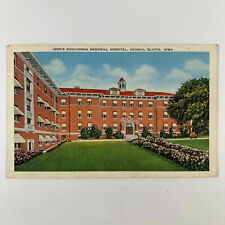 Postcard Iowa Council Bluffs IA Edmunson Memorial Hospital 1936 Linen Posted picture
