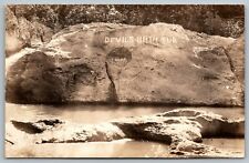 Falls Creek Oklahoma~Arbuckle Mtns~Devil's Bath Tub~Soap Dish~1930s RPPC picture
