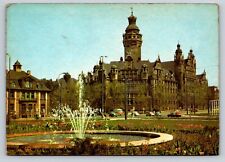 Leipzig, Germany Postcard -1969 Town Hall - fountain Postcard 4x6 Messestadt picture