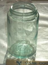 5 inch tall un-marked Blue 1 pt. Hand blown whittled Canning Jar no zinc lid picture