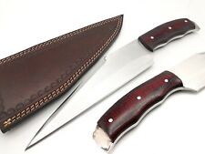 RARE SHARP BLADE TACTICAL HUNTING KITCHEN CHEF KNIFE MICARTA GRIP& SHEATH picture