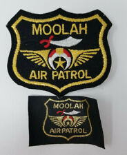 Moolah Air Patrol Embroidered Patches Wings Scimitar Vintage Set of 2 picture