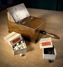 Antique Masonic Service Fraternal Secret Voting Wood Box With Ballot Balls picture