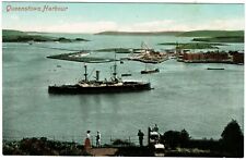 Ireland Cork: Queenstown Harbour - Ship - Postcard 1919 picture