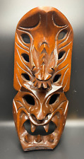 Vtg Filipino Bakunawa Dragon Mask Philippines Hand Carved Wood Tribal Mask 8