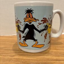 Vintage Daffy Duck 1996 Warner Bros Studio Store Coffee Tea Mug Blue & White picture