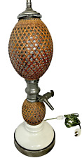 Briet Brevete Antique French Seltzer Bottle w/ Siphon Table Lamp Rattan Covered picture