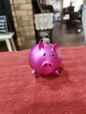 Hand Blown Glass Pink Pig Ornament picture
