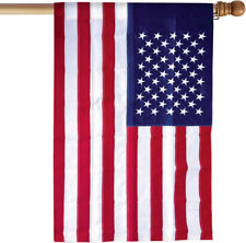 28x40 American Flag House Flag USA Embroidered Nylon Sleeve picture